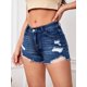 thumbnail image 4 of Pantalones cortos vaqueros ajustados rasgados para mujer, pantalones cortos elásticos sexys con borde crudo, ropa informal para mujer, S-2XL 2023, 4 of 5