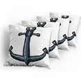 thumbnail image 5 of Ambesonne Ocean Throw Pillow Cover 4 Pack, Nautical Anchor Safety, 18", Grey White, 5 of 7