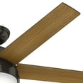 thumbnail image 5 of Hunter 52 inch Indoor Ceiling Fan with LED Light - Bronze Ceiling Fan with Pull Chain, For Bedroom, Living Room, or Kitchen, Standard Mount, No Remote, 5 Blades - Anslee 50232, Premier Bronze, 5 of 11