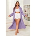thumbnail image 4 of HEARTNICE Womens Fleece Robes, Soft Long Sleepwear Cozy Warm Bathrobes,(Purple,2XL-3XL), 4 of 5