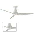 thumbnail image 2 of Slim Indoor and Outdoor 3-Blade Smart Ceiling Fan 52in Matte White with 3000K LED Light Kit and Remote Control, 2 of 3