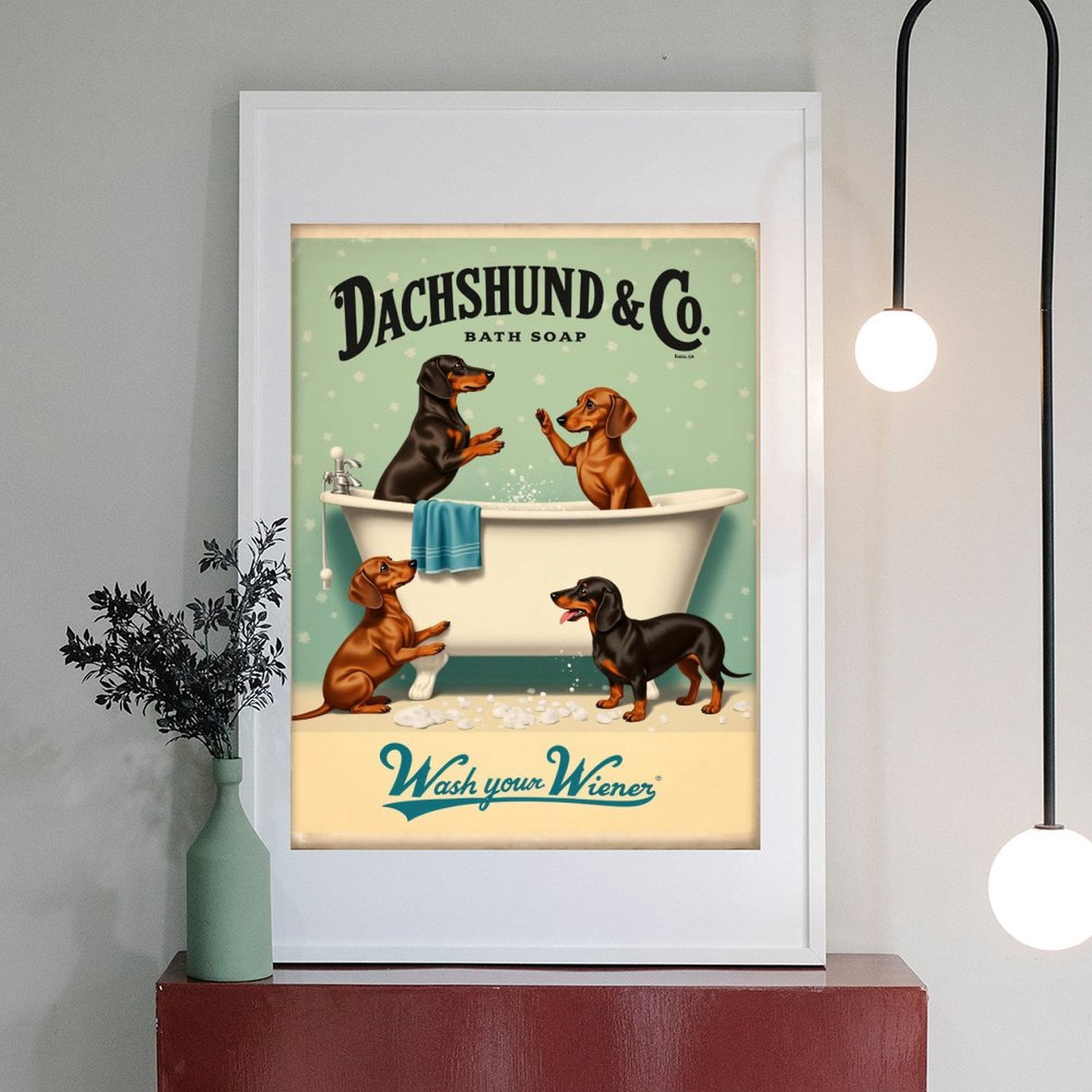 Diamond Art Kit for Adults, Dachshund Bath Time Fun Diamond Painting for Adults Beginners, 5D DIY Diamond Art Painting Kits, Colorful Diamond Painting Craft for Home Decor 12x16