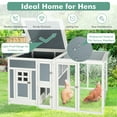 thumbnail image 4 of Gymax 63'' Large Chicken Coop Wooden Rabbit Hutch with/ Run Box & PC Roof, 4 of 9