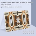 thumbnail image 3 of Yayeee Toggle Light Switch Wall Plate 3-Gang 6.37"x4.48" Decorative Outlet Cover, Beige Geometric, 3 of 7