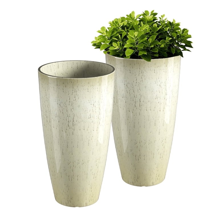SXUEG 21 Inch Tall Planter, 2-Pack Beige photo 1