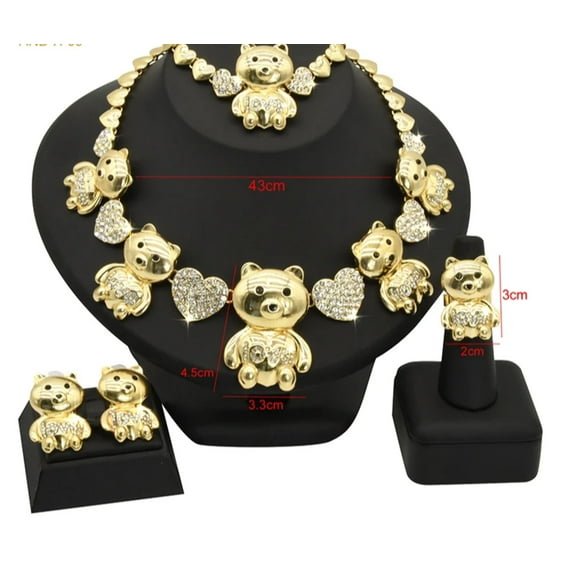 JoeytheJewelryNY HUGS &KISSES teddy bear set gold Plated #153
