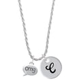 thumbnail image 1 of Delight Jewelry Silvertone Text Chat - omg - Oh My God - Silvertone Script Initial Disc - C - Charm Necklace, 20"+3", 1 of 4