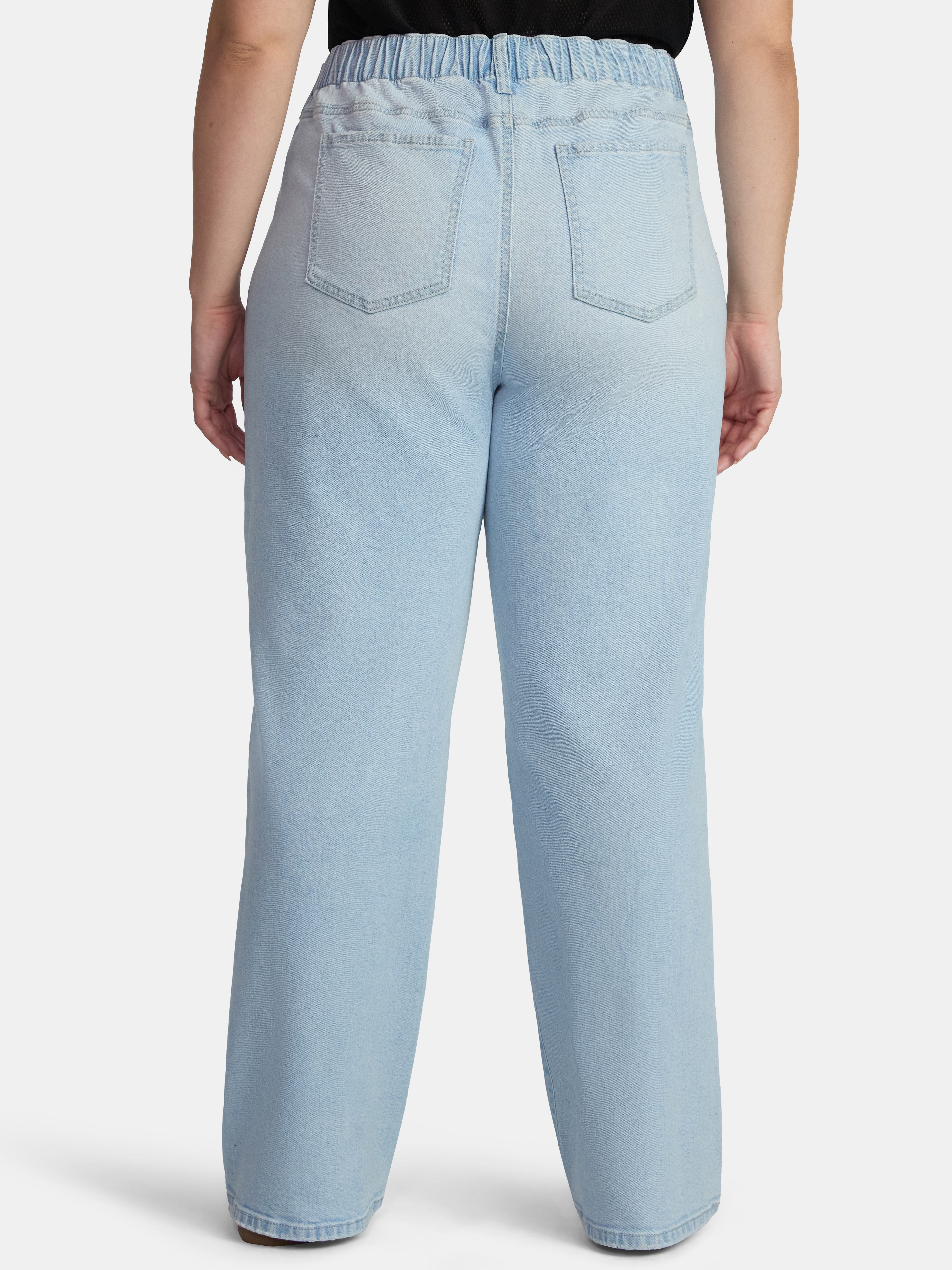 No Boundaries High Rise Baggy Wide Leg Jeans, 32" Inseam, Women's and Women's Plus XXS-4X