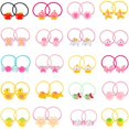 thumbnail image 2 of 80 piezas (40 pares) de lazos elásticos para el cabello con dibujos animados para niñas, bandas para el cabello, cuerdas para coletas para niñas Feliz Sencillez, 2 of 5