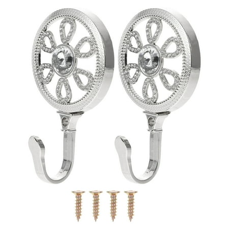 

1pair Flower Design Curtain Hooks Alloy Curtain Hooks Wall Curtain Hook Decors