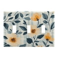 thumbnail image 2 of Dailycode Light Switch Plate Covers 2 Gang Wall Plate Plastics Outlet Covers for Kitchen Home Office Decor Peach Flowers with Gingham, 2 of 8