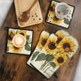 thumbnail image 5 of Sunflowers with Butterflies Kitchen Oven Mitt and Pot Holder Sets 4 Pcs for Baking, Cooking and Grilling, Heat Resistant Up To 392 °F, 5 of 7