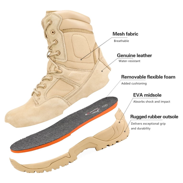 NORTIV 8 Shoes Men\'s Size 7.5 Tan Response Military Tactical Combat Army Boots NORTIV 8 Men main image 3