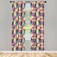 thumbnail image 3 of Art Curtains 2 Panels Set, Bold Brushstrokes in Different Colors Modern Hand Painted Style with Grunge Rough Look, Window Drapes for Living Room Bedroom, 56"W X 63"L, Multicolor, by Ambesonne, 3 of 5