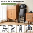 thumbnail image 5 of 4 Pack Folding Chairs with PU Leather Padded Cushion and Back, Stackable Commercial Grade Metal Folding Chairs for Home and Office Indoor and Outdoor Events (Black), 5 of 8