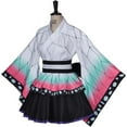 thumbnail image 2 of Women's Floral Butterfly Kochou Shinobu Themed Japanese-Style Outfit Dress - Elegant Two-Piece Set with Belt, 2 of 8