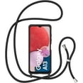 thumbnail image 2 of Crossbody Case for Samsung Galaxy A13 5G with Lanyard Strap Adjustable Rope Liquid Silicone Soft Cover,Black, 2 of 10