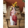 thumbnail image 5 of ERUNPONLY Red Grey Oil Painting Table Runner - 72 Inch Long Abstract Modern Street Smear Art Cotton and Linen Blended Dress Scarves Farmhouse Table Runner for Kitchen Dining, Coffee Table, 18"x72", 5 of 8