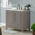 thumbnail image 3 of Alaterre Furniture Williamsburg 36 in. Bathroom Vanity - Freestanding Cabinet Without Sink - Wood Vanity with Soft-Close Doors, Gray, 3 of 9