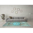 thumbnail image 3 of Ahgly Company Indoor Rectangle Abstract Light Blue Modern Area Rugs, 5' x 8', 3 of 4