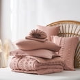thumbnail image 6 of Davulos King Size Comforter Set Pink,7 Pieces Tufted Bed in a Bag Bohemian Bedding Sets with Comforter,Sheets,Pillowcases & Shams, 6 of 9