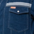 thumbnail image 6 of Maoxin Casual Jackets for Men Pocket Solid Color Button Coverall Add Velvet Loose Coat Spring/Autumn Clothing Blue 4XL, 6 of 7