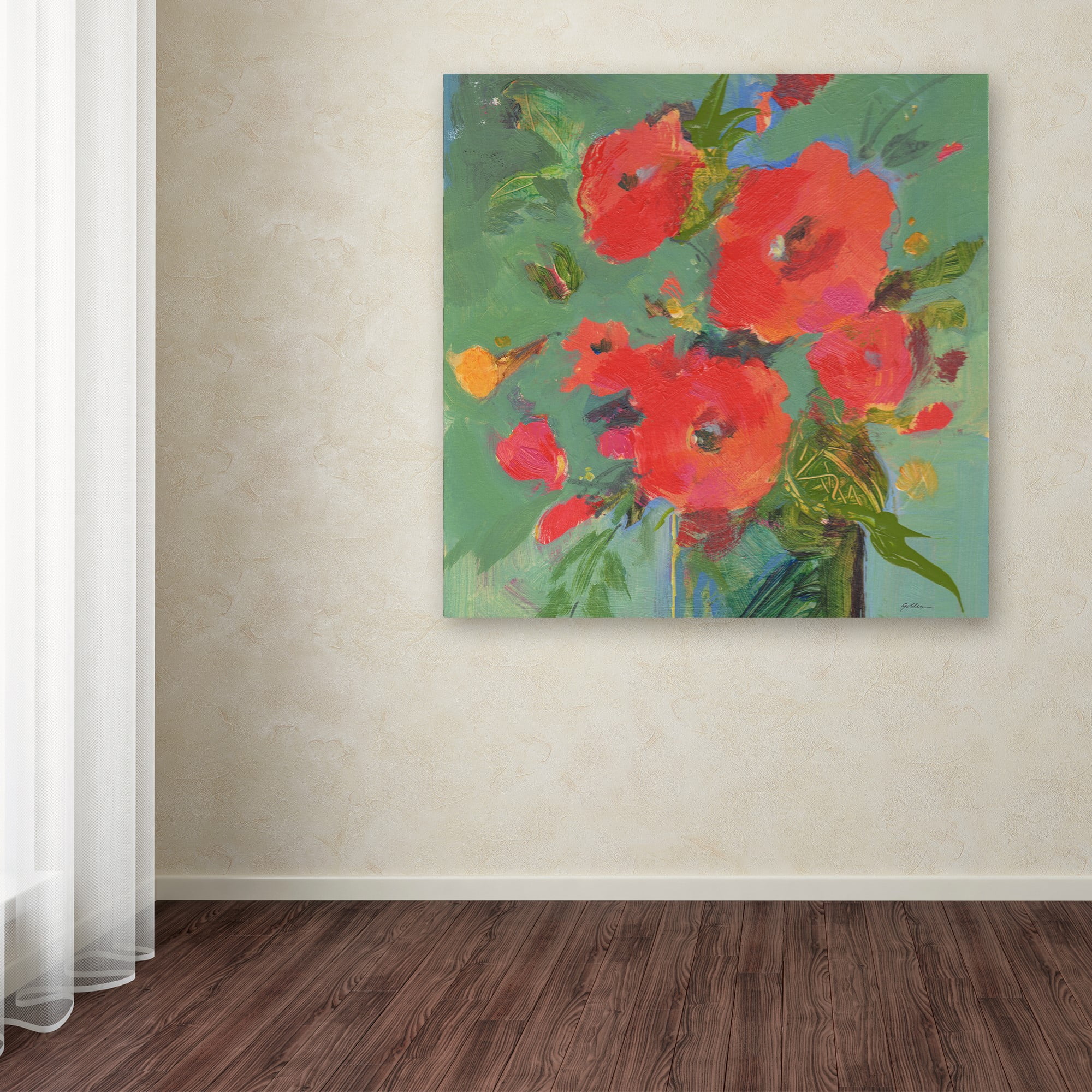 Trademark Fine Art "Crimson Bouquet" Canvas Art by Sheila Golden