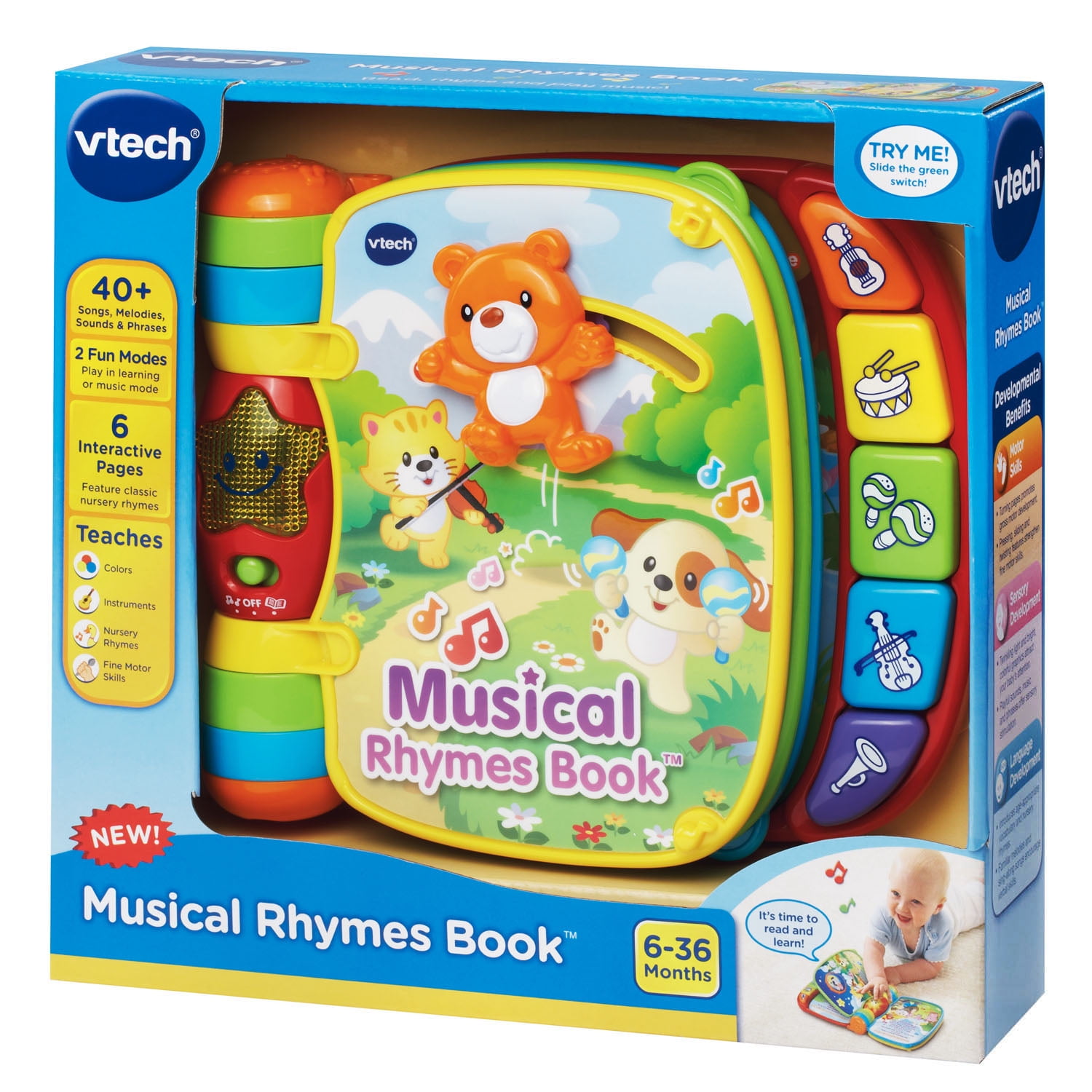 VTech 80166700 Musical Rhymes Educational Book for Babies for sale online 