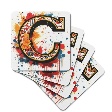 

Rubber Square Coasters with Letter Patterns Not Easily Deformed Soft and Have Thermal Insulation Properties Coasters