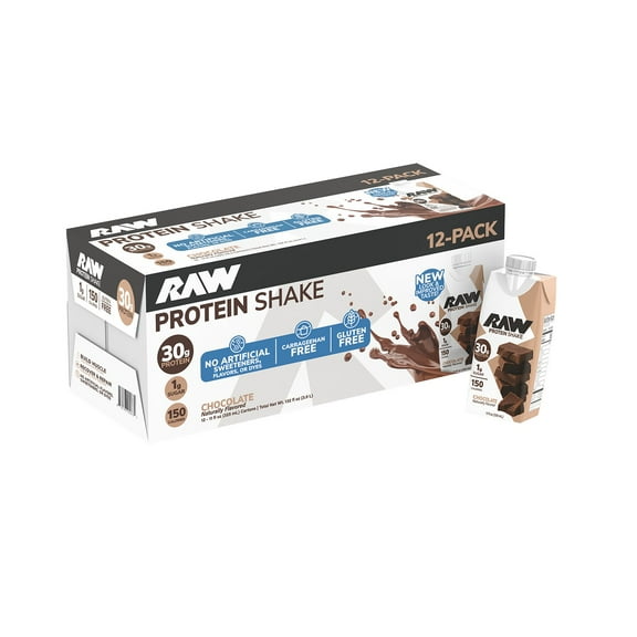 RAW Nutrition 30g Protein Shake, Chocolate, 11 fl. oz., 12 pk.
