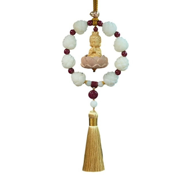 jinwen Car Rear View Mirror Pendant Dangling Charm Feng Shui Tassel Car Accessories Guanyin