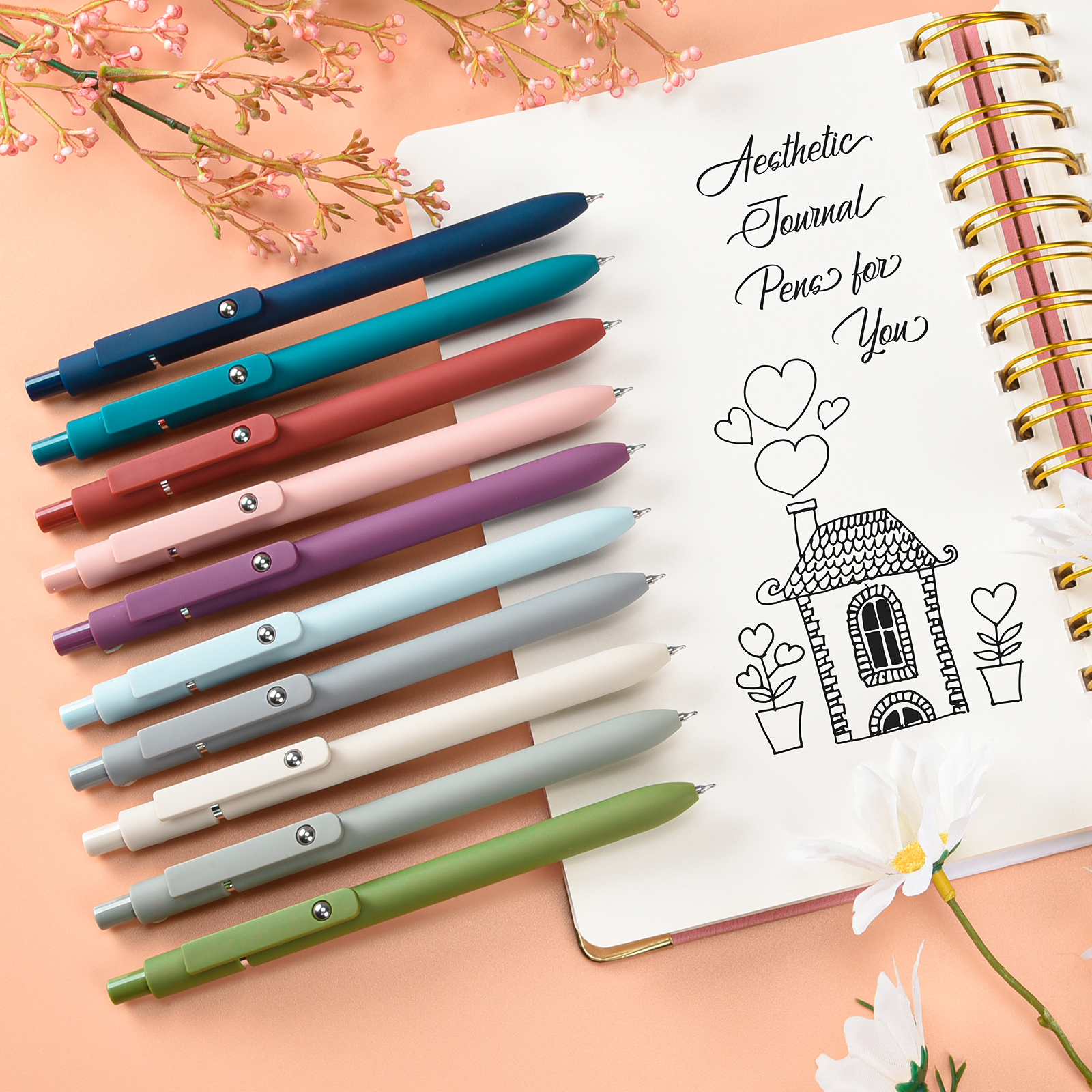 OMEYA 10-Pack Fine Point Retractable Gel Pens photo 3