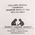 thumbnail image 3 of Papaw's Garden Supply LLC, "Helping the Next Generation Grow!" Champion Collard Seeds 1000 Ct Pack, 3 of 5