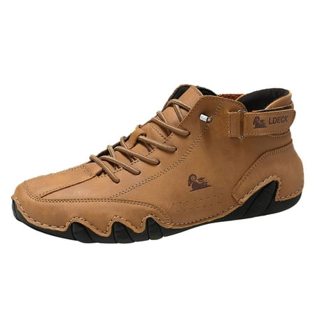 

KELINFONG Men s Barefoot Walking Shoes High Top Boots Fashion Sneakers Chukka Boot for Gym Driving Work