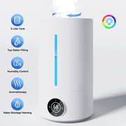 5L Cool Mist Humidifiers, Top Water Filling & 24H Timer Ultrasonic Humidifier, Custom Humidity Setting, 7+1 Color Ambient Light & Aroma Tray, 28dB Silent Humidifier for Home