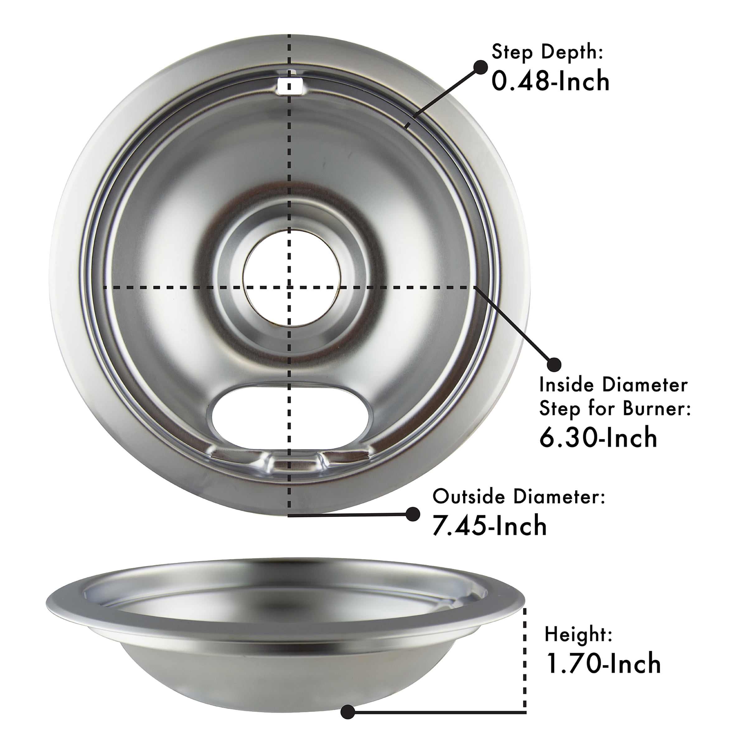 Range Kleen 10124XZ Style A Heavy Duty Chrome Drip Bowl set of 3 small and 1 large