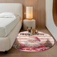 thumbnail image 2 of Round Rugs 3Ft, Pink Santa Christmas Round Area Rug Washable Indoor Throw Carpet, Xmas Tree Winter Snowflake Gifts Small Non Slip Circle Rug for Bedroom Living Room Home Decor Aesthetic, 2 of 8