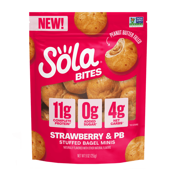 Sola Strawberry & Peanut Butter Stuffed Bites (12 Bites per Bag)