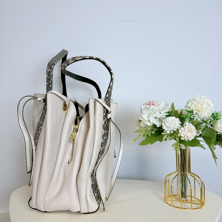 COACH 53355 Harmony Hobo In Colorblock With Snakeskin Detail Chalk