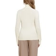 thumbnail image 3 of INSPIRE CHIC Mock Neck Sweater for Women's  Long Sleeve Ribbed Knit Pullover Top XS Beige, 3 of 6
