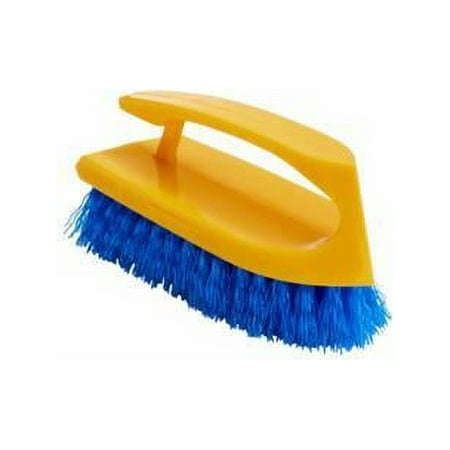 Rubbermaid Commercial Long Handle Scrub Brush 6" Brush Yellow Plastic Handle/Blue Bristles 6482COB