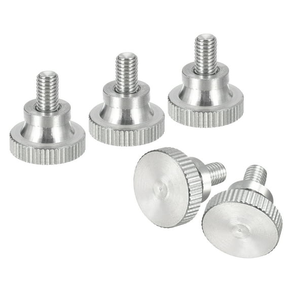 M5x8mm Knurled Thumb Screws, 5 Pack 304 Stainless Steel Flat Knurled Thumb Screws