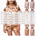 thumbnail image 3 of Futezty Toddler Halloween Pajamas Kids Pumpkin Ghost Print Satin Pajama Set Short Sleeve Button Down Sleepwear with Shorts Set Little Girl Clothes 3T-13T, 3 of 5
