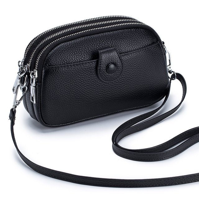 Bolso bandolera de piel auténtica para mujer, bolso pequeño de gran capacidad, bolso para teléfono móvil, mini bolso de hombro de piel de vaca, bolso cuadrado pequeño