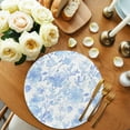 thumbnail image 2 of Watercolor Blue Floral Round 15 Inch Placemats Set of 4, Blue Ombre Botanical Summer HeatResistant Non Slip Place Mats for Dining Table, Wipeable Braided Kitchen Table Mats for Housewarming, 2 of 9