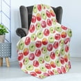 thumbnail image 4 of Fruits Soft Flannel Fleece Blanket, Watercolor Macoun Cameo and Granny Smith Drawing in Agricultural Yield Pattern, Cozy Plush for Indoor and Outdoor Use, 50" x 70", Apple Green Red, by Ambesonne, 4 of 5