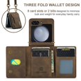 thumbnail image 5 of SaniMore Case for Samsung Galaxy Z Flip 5 6.7" 2023, Retro PU Leather Case Soft TPU Inner Detachable Magnetic Folding Card Pocket Flip Kickstand Anti-drop Shockproof Protectiive Cover, Coffee, 5 of 9