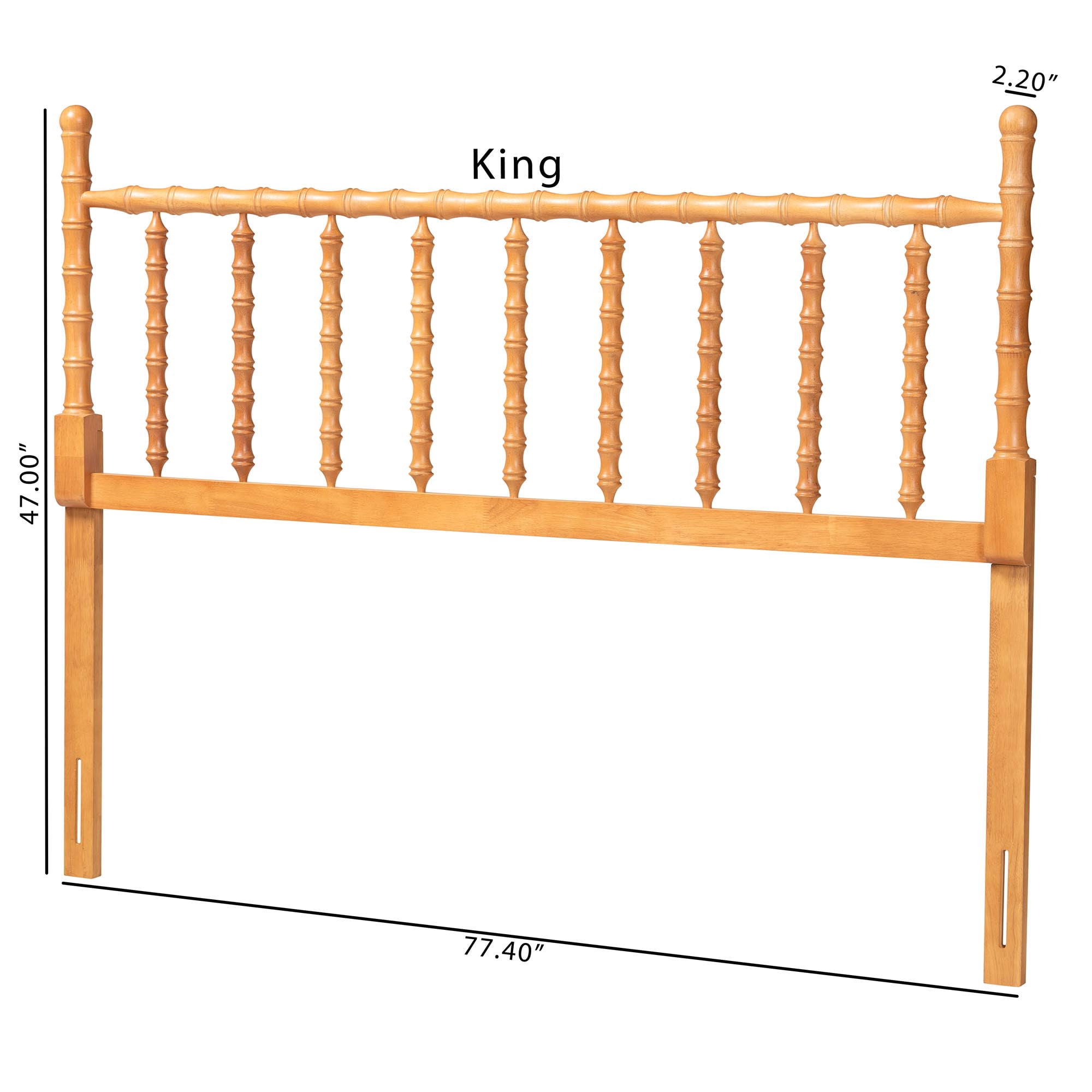 Baxton Studio Edaline Traditional Headboard, King, Oak Brown