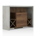thumbnail image 5 of Furniture of America Chriz Industrial 47"Width Multi-Storage Wood Sideboard with Drawers, Walnut and Cement, 5 of 11