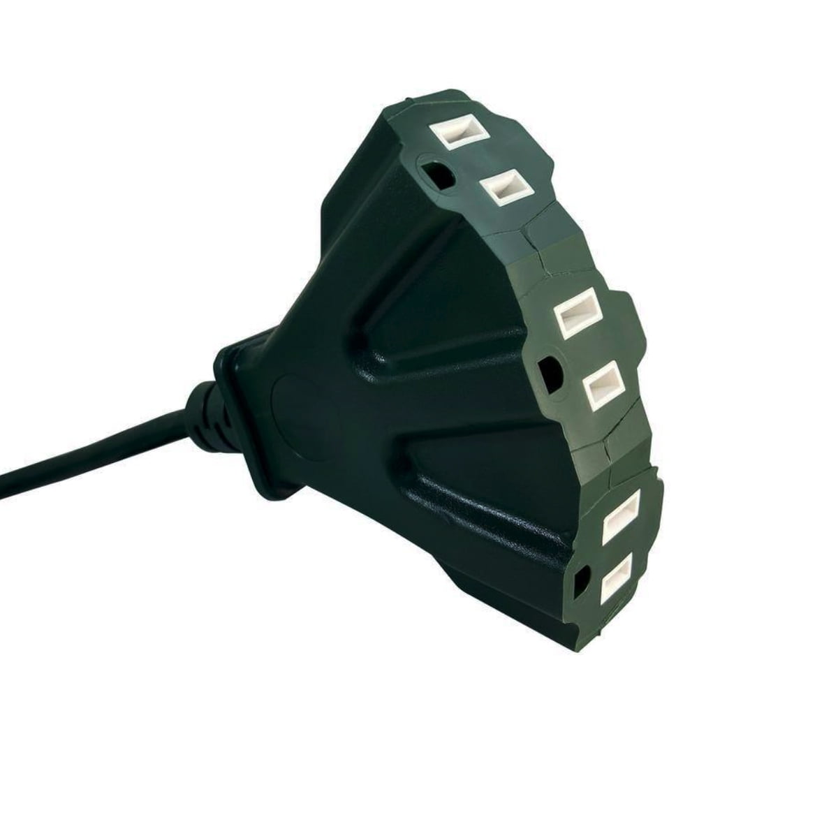 Ceybo 50 ft. 16/3 Light Duty Indoor/Outdoor Landscape Extension Cord with Multiple Outlet Triple Tap End, Green